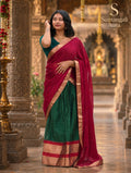 Crimson & Emerald Traditional Half Saree Set