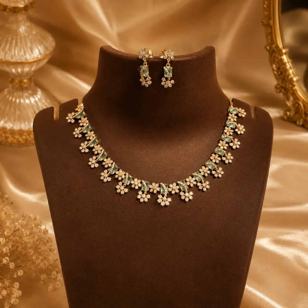 Diana Pastel Green Necklace Set