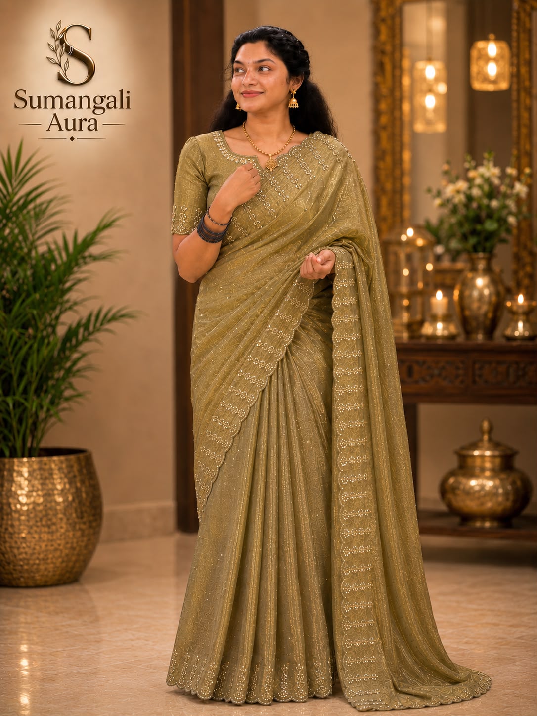 Ready-to-Wear Designer Saree with Matching Blouse