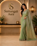 Sage Green Ready-to-Wear Designer Saree