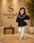 Elegant Black Embroidered Kids Top