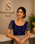 Navy Blue Ready-to-Wear Embroidered Blouse