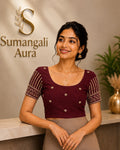 Maroon Embroidered Ready-to-Wear Blouse