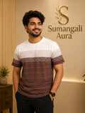 Brown & White Premium Casual T-Shirt