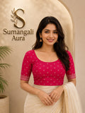 Ready-to-Wear Rani Pink Embroidered Blouse