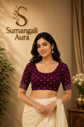 Ready-to-Wear Blouse – Deep Wine Maroon