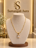 Elegant Gold-Tone Crystal Pendant Necklace