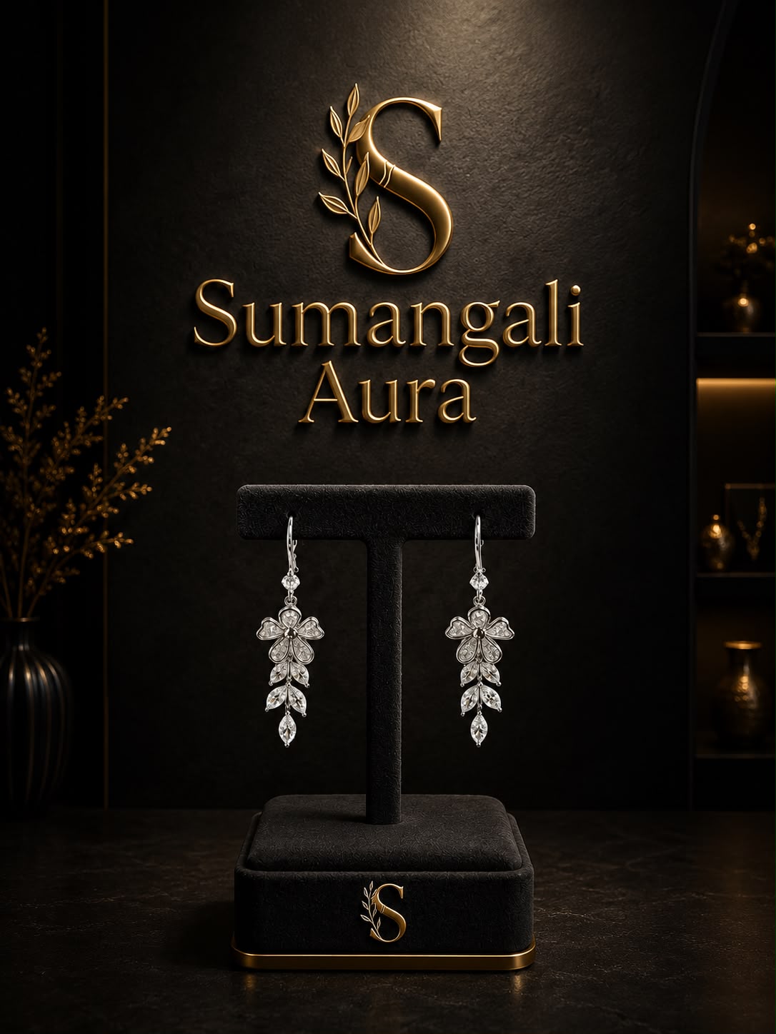 Elegant Silver Floral Drop Earrings ✨