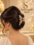 Champagne Pearl & Crystal Hair Clip