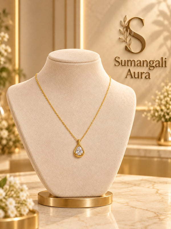 Gold-Tone Teardrop Pendant Chain