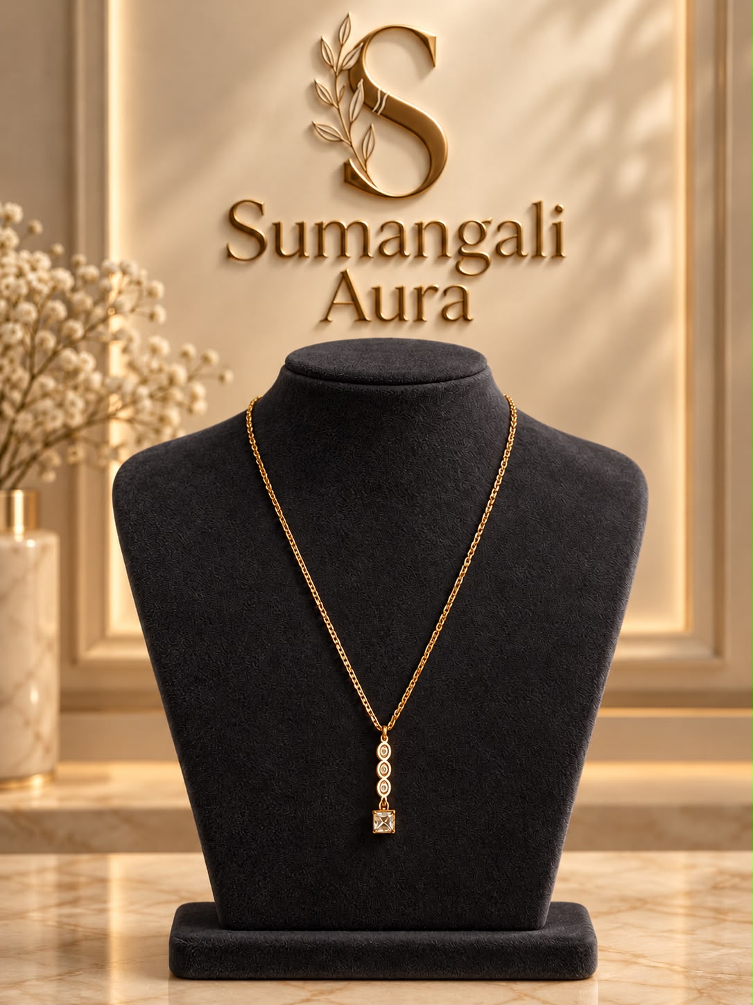 Elegant Gold-Tone Pendant Chain