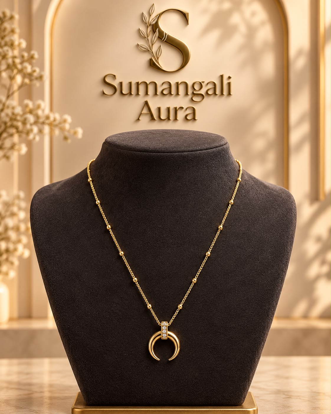 Gold-Tone Open Circle Pendant Necklace