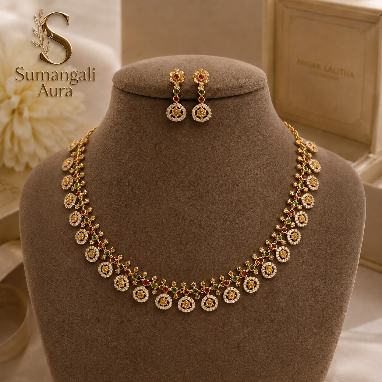 AD Temple Necklace Set