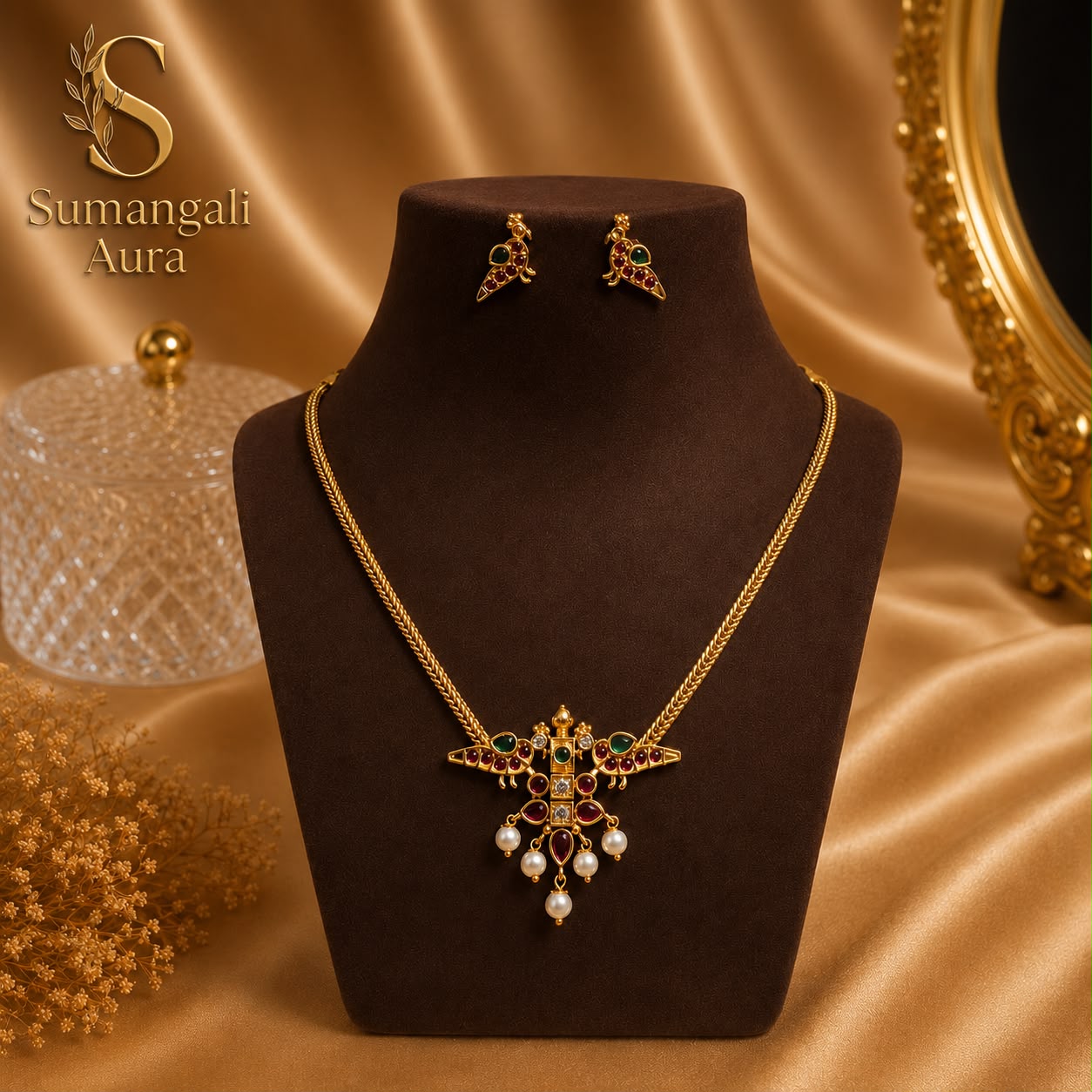 Parrot Attigai Necklace Set