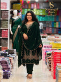 Emerald Green Intricate Embroidered Salwar Suit Set